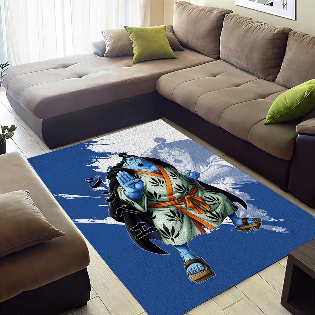 Jinbe One Piece Anime Area Rug Japanese Samurai Illustration Graphic