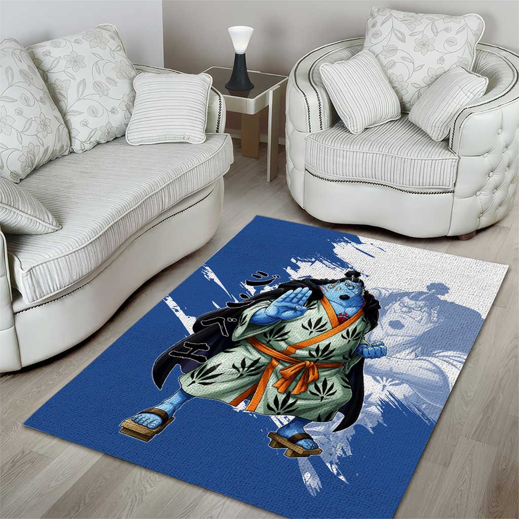 Jinbe One Piece Anime Area Rug Japanese Samurai Illustration Graphic