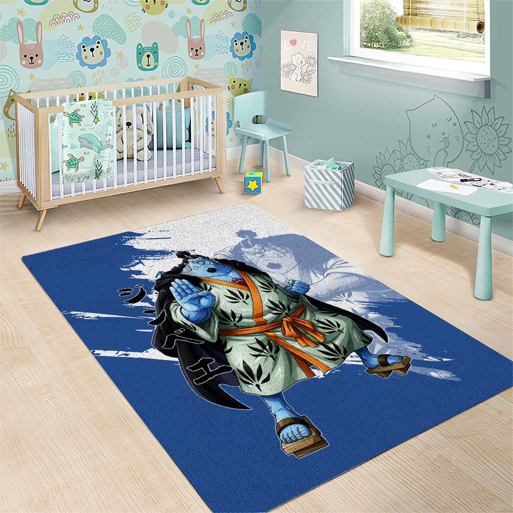 Jinbe One Piece Anime Area Rug Japanese Samurai Illustration Graphic