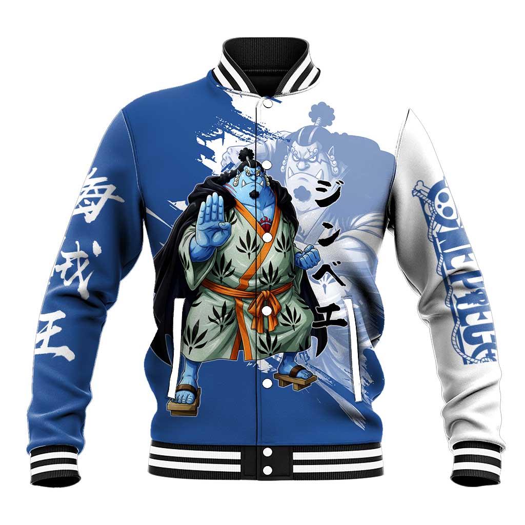 Jinbe One Piece Anime Baseball Jacket Japanese Samurai Illustration Graphic