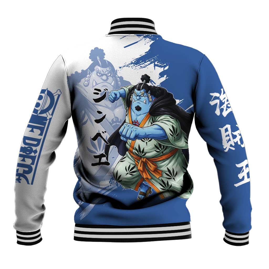 Jinbe One Piece Anime Baseball Jacket Japanese Samurai Illustration Graphic