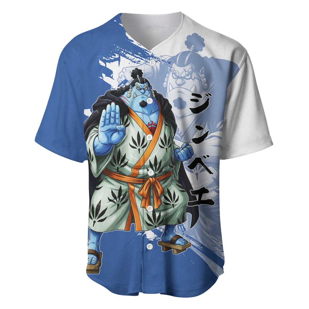 Jinbe One Piece Anime Baseball Jersey Japanese Samurai Illustration Graphic