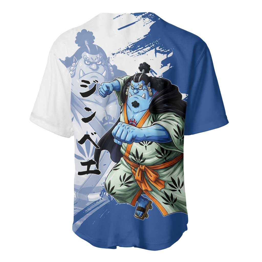 Jinbe One Piece Anime Baseball Jersey Japanese Samurai Illustration Graphic