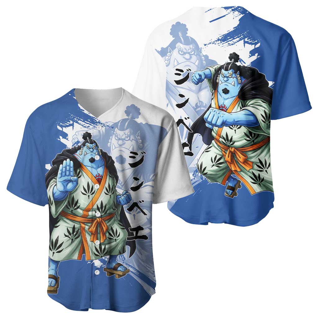 Jinbe One Piece Anime Baseball Jersey Japanese Samurai Illustration Graphic