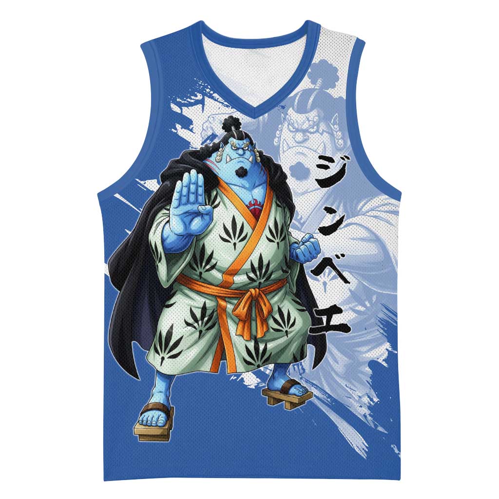 Jinbe One Piece Anime Basketball Jersey Japanese Samurai Illustration Graphic