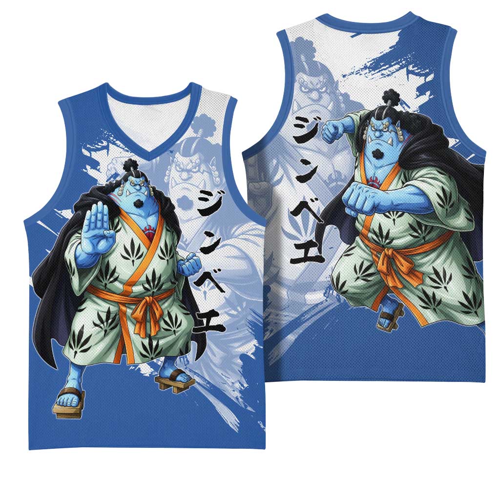 Jinbe One Piece Anime Basketball Jersey Japanese Samurai Illustration Graphic