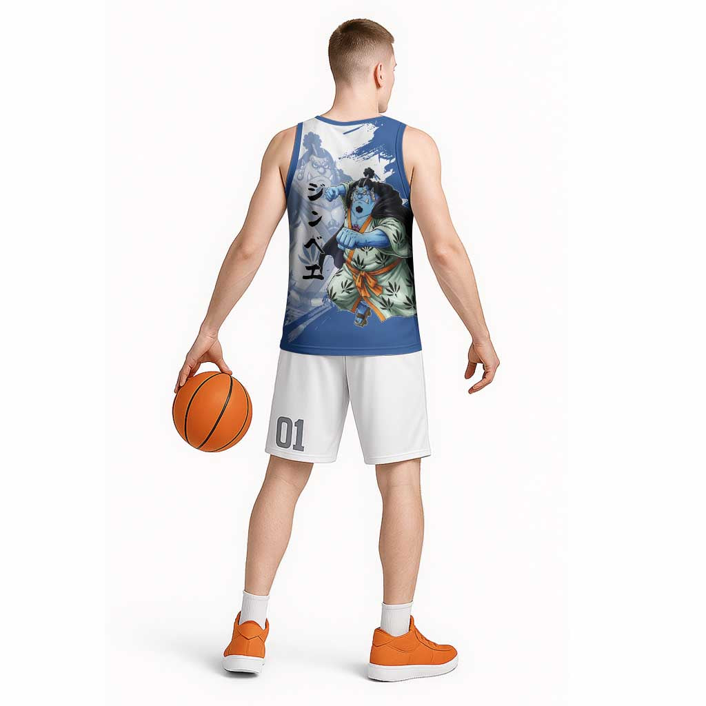 Jinbe One Piece Anime Basketball Jersey Japanese Samurai Illustration Graphic