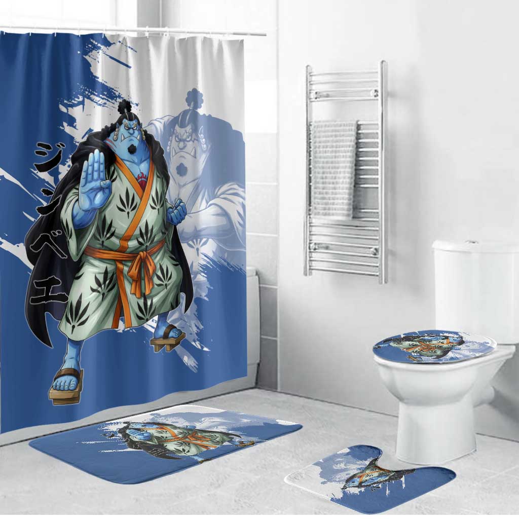 Jinbe One Piece Anime Bathroom Set Japanese Samurai Illustration Graphic