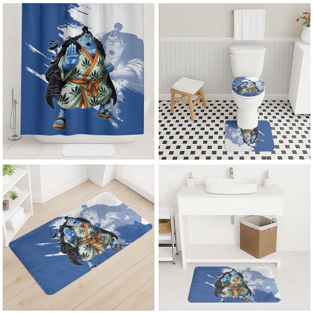 Jinbe One Piece Anime Bathroom Set Japanese Samurai Illustration Graphic