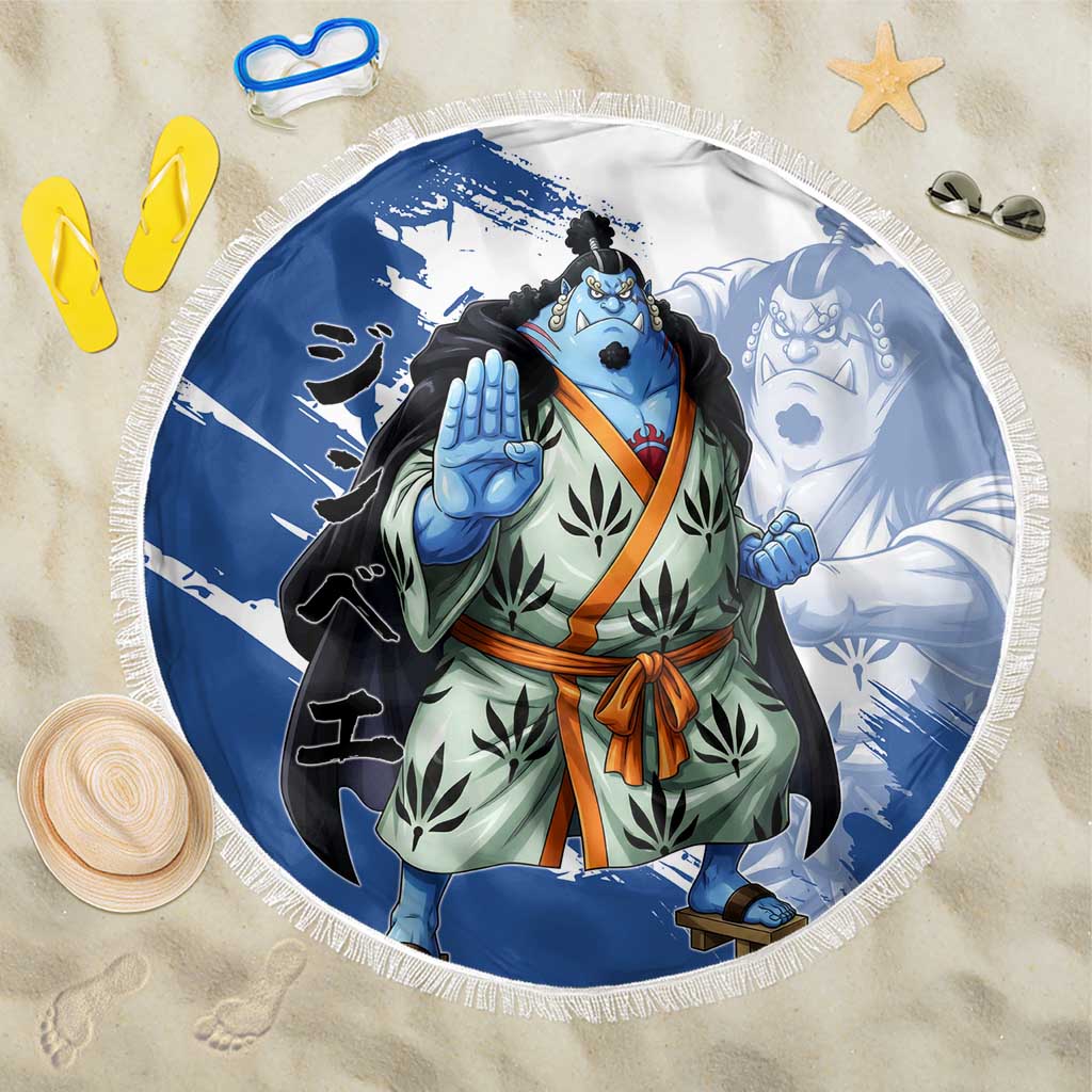 Jinbe One Piece Anime Beach Blanket Japanese Samurai Illustration Graphic