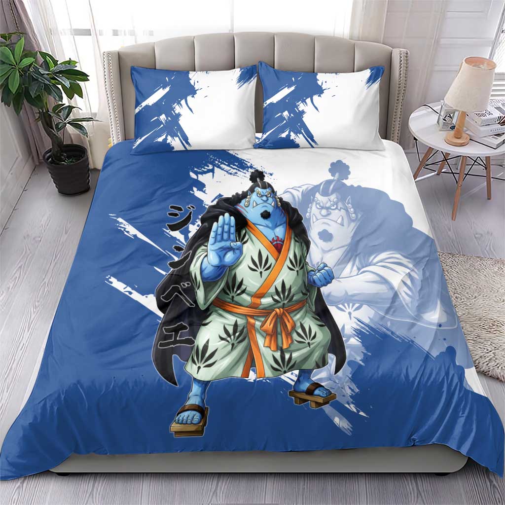 Jinbe One Piece Anime Bedding Set Japanese Samurai Illustration Graphic