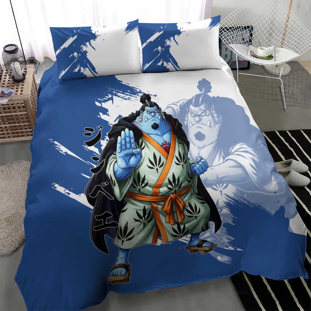 Jinbe One Piece Anime Bedding Set Japanese Samurai Illustration Graphic