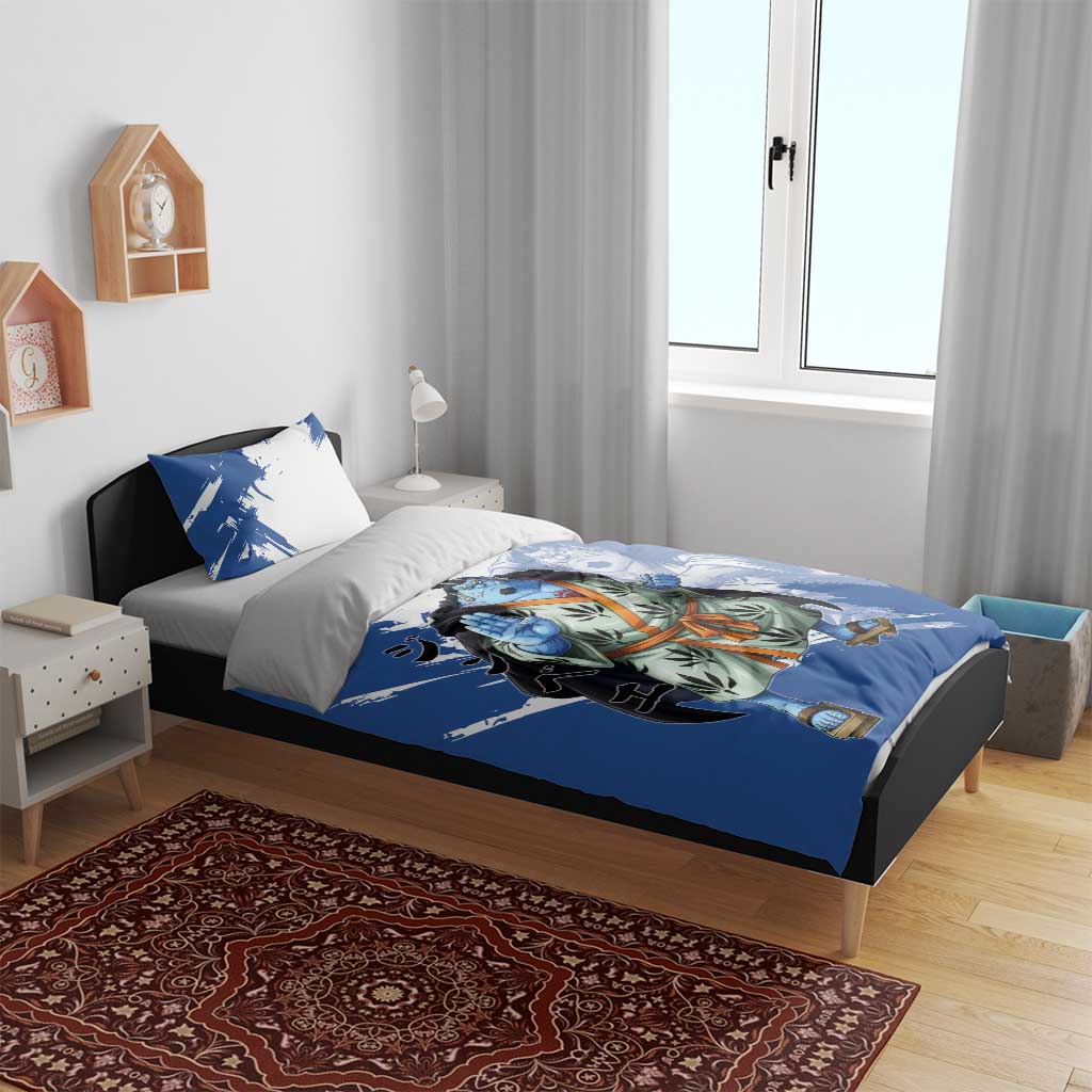 Jinbe One Piece Anime Bedding Set Japanese Samurai Illustration Graphic