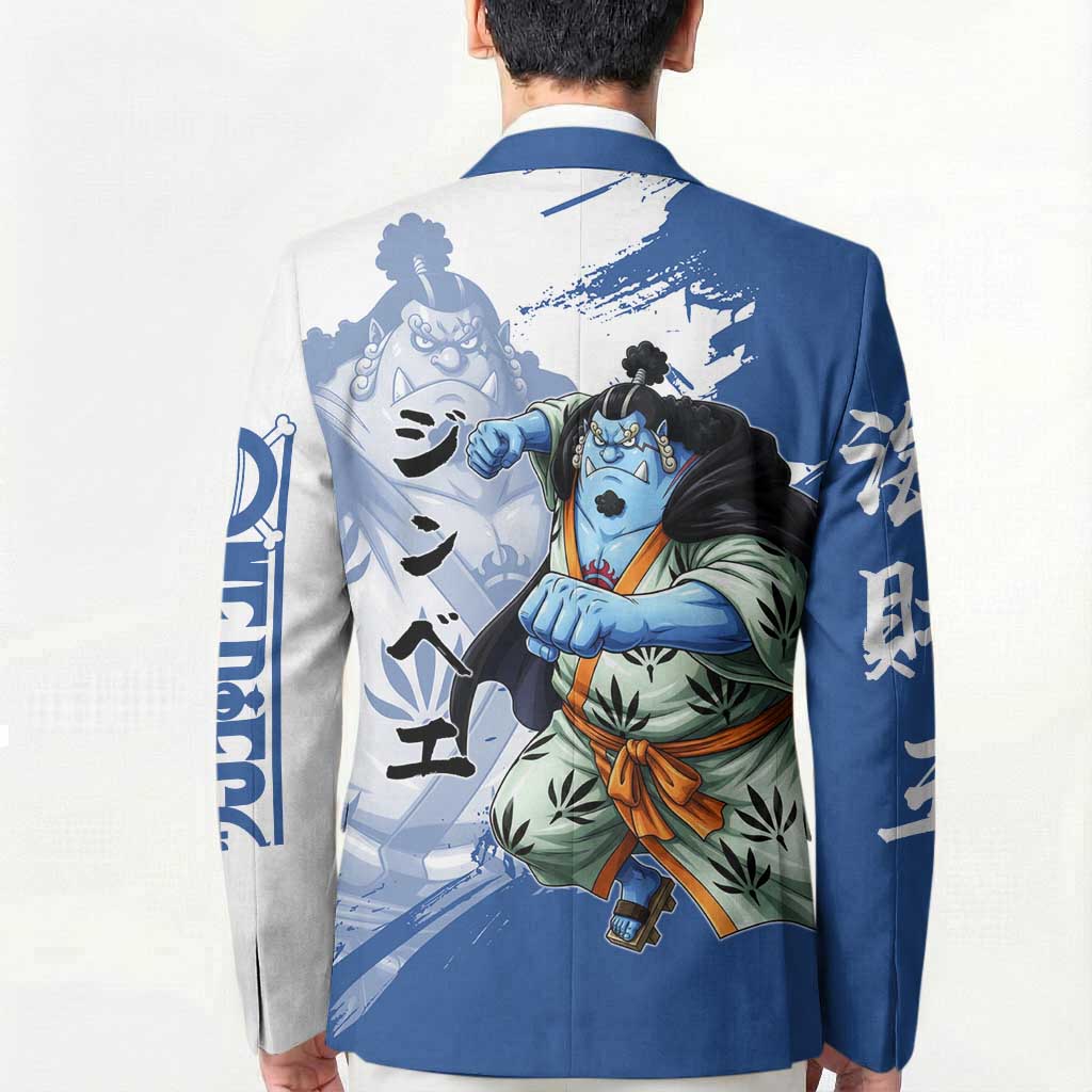 Jinbe One Piece Anime Blazer Japanese Samurai Illustration Graphic
