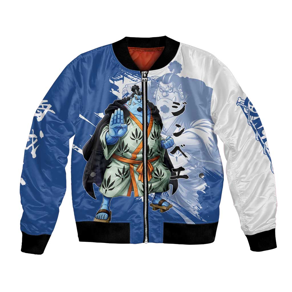 Jinbe One Piece Anime Bomber Jacket Japanese Samurai Illustration Graphic