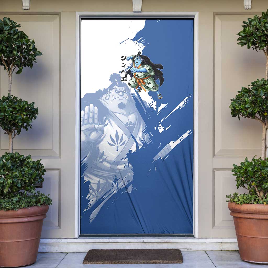 Jinbe One Piece Anime Door Cover Japanese Samurai Illustration Graphic