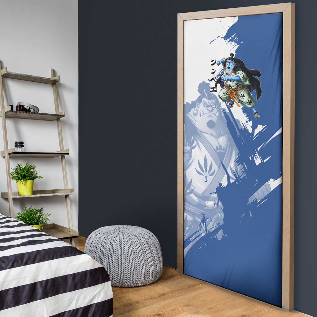 Jinbe One Piece Anime Door Cover Japanese Samurai Illustration Graphic