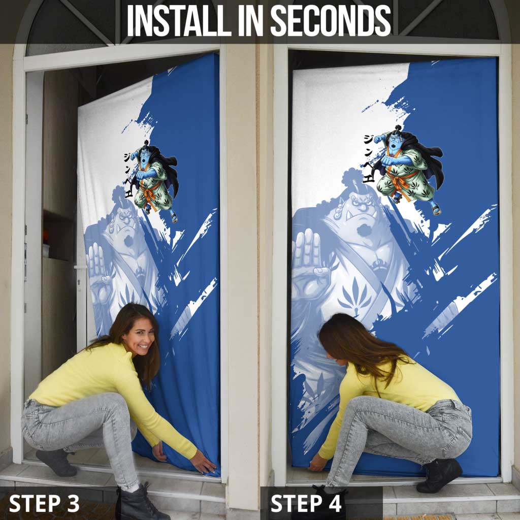 Jinbe One Piece Anime Door Cover Japanese Samurai Illustration Graphic