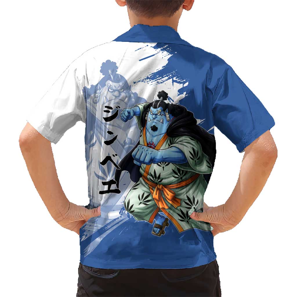 Jinbe One Piece Anime Family Matching Puletasi and Hawaiian Shirt Japanese Samurai Illustration Graphic