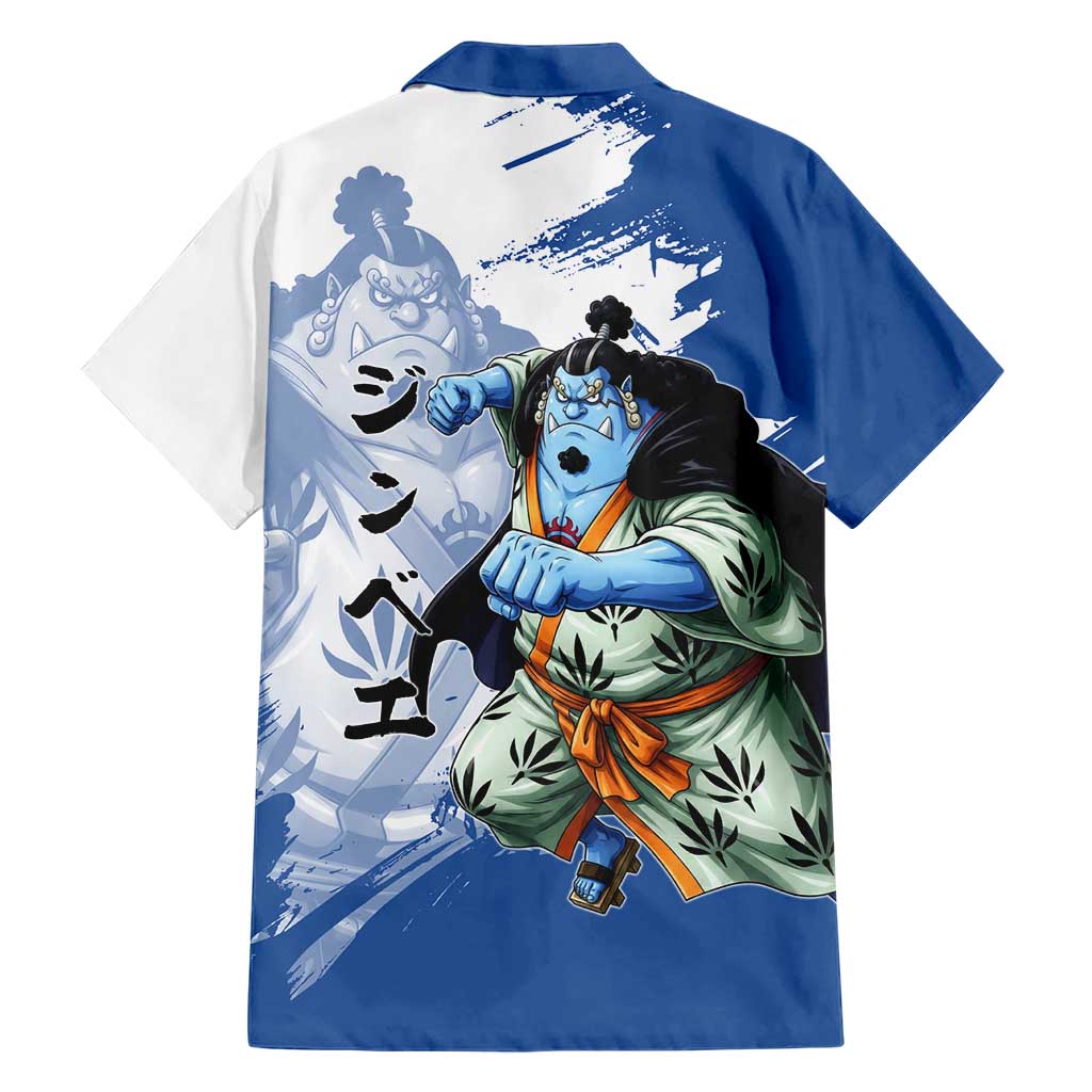 Jinbe One Piece Anime Family Matching Puletasi and Hawaiian Shirt Japanese Samurai Illustration Graphic