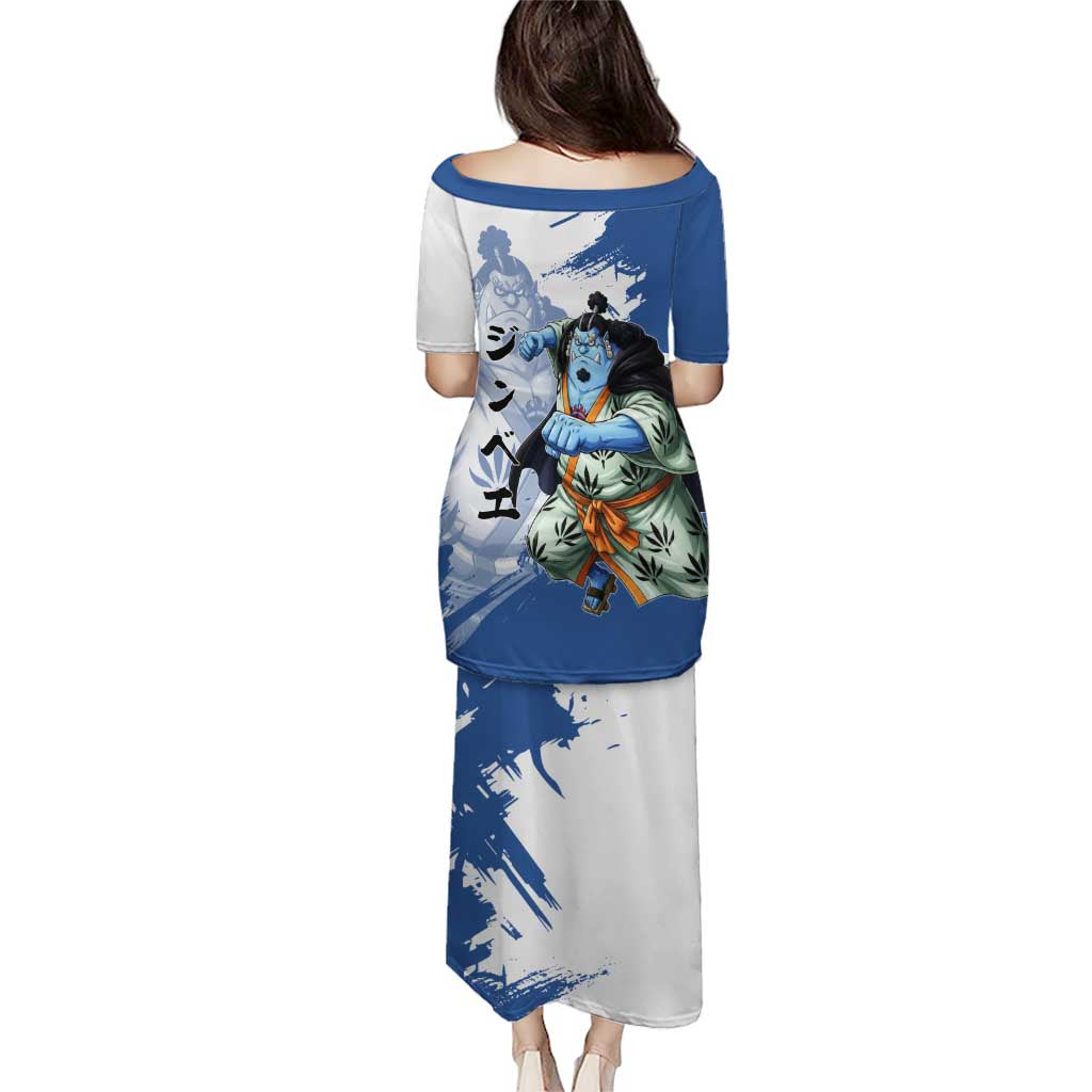Jinbe One Piece Anime Family Matching Puletasi and Hawaiian Shirt Japanese Samurai Illustration Graphic