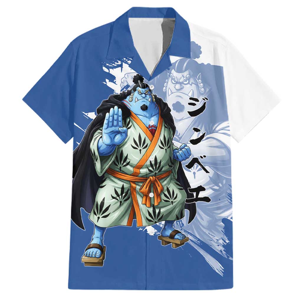 Jinbe One Piece Anime Family Matching Tank Maxi Dress and Hawaiian Shirt Japanese Samurai Illustration Graphic