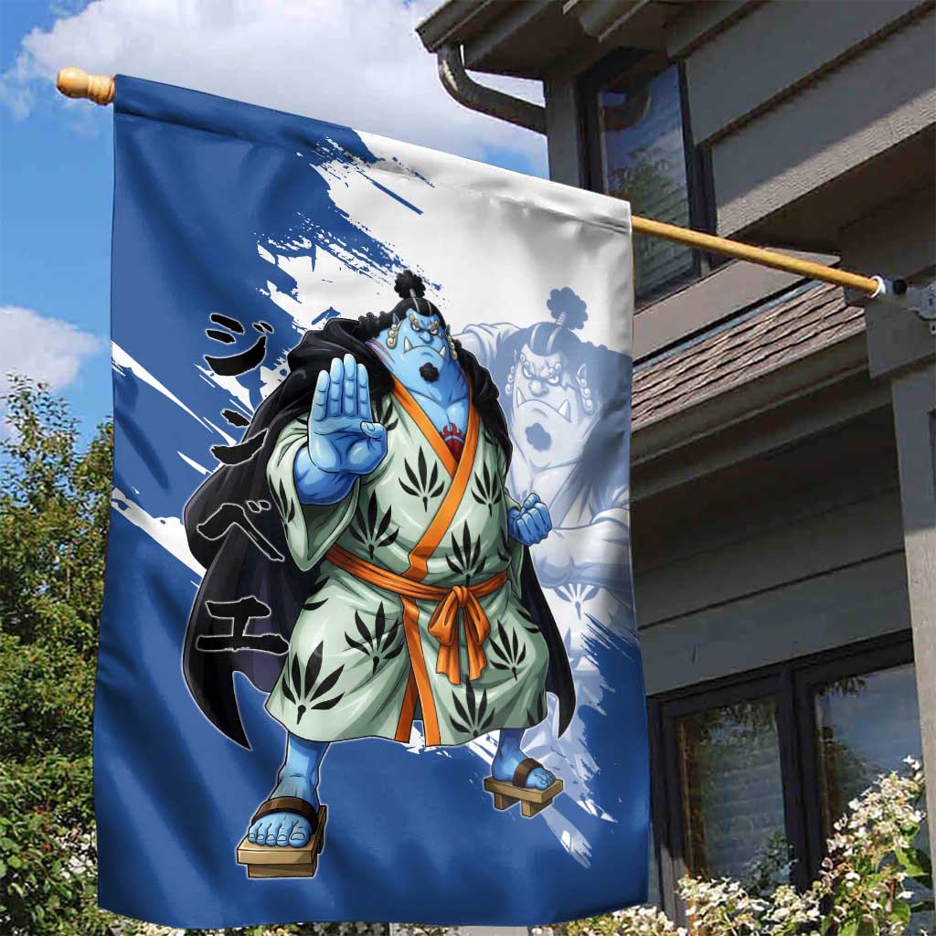 Jinbe One Piece Anime Garden Flag Japanese Samurai Illustration Graphic