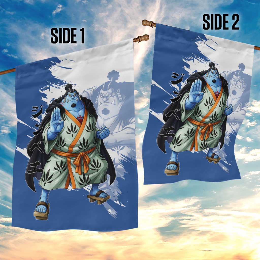 Jinbe One Piece Anime Garden Flag Japanese Samurai Illustration Graphic