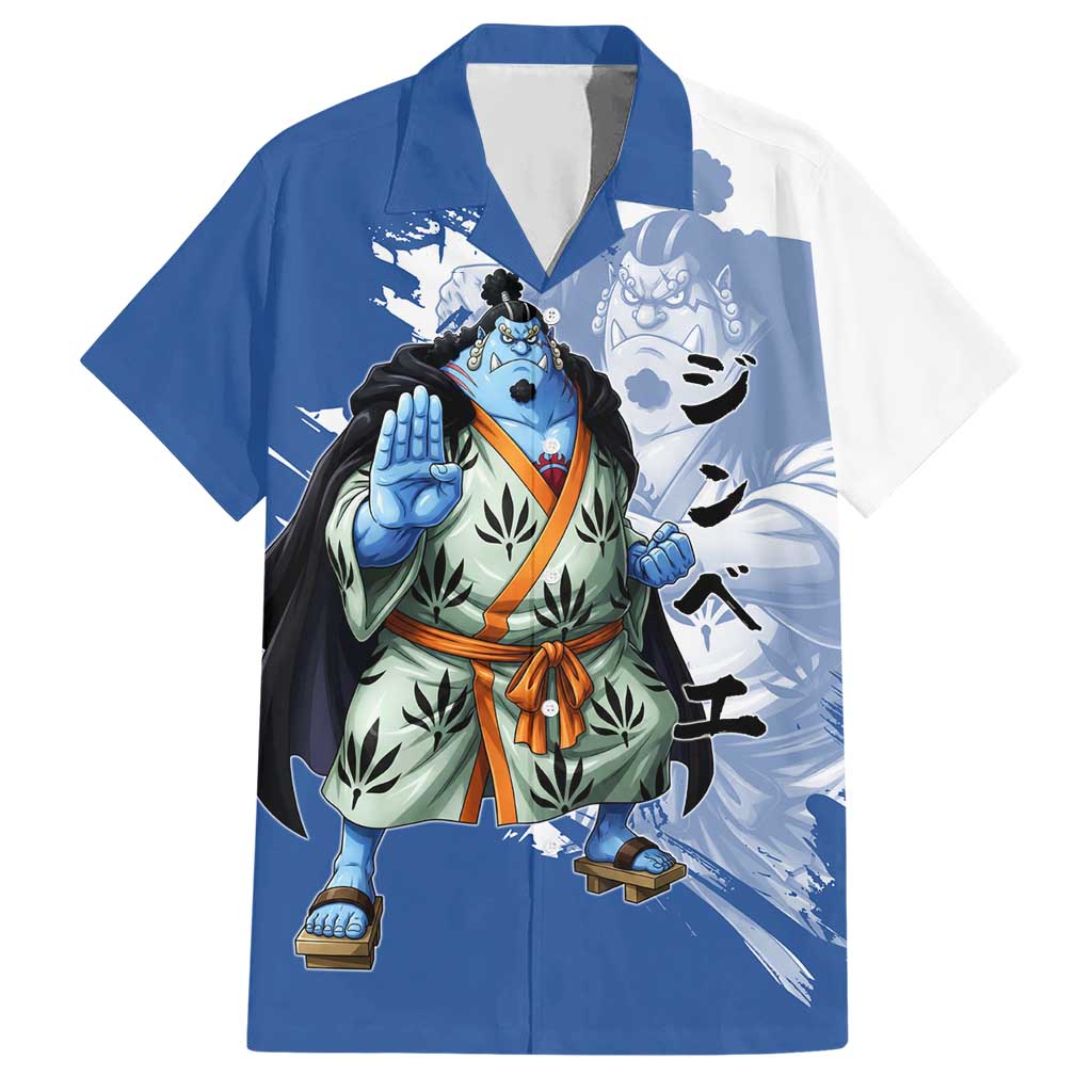 Jinbe One Piece Anime Hawaiian Shirt Japanese Samurai Illustration Graphic