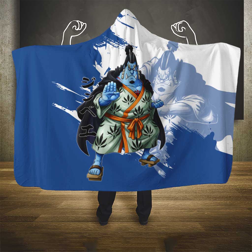 Jinbe One Piece Anime Hooded Blanket Japanese Samurai Illustration Graphic