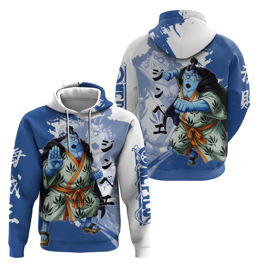 Jinbe One Piece Anime Hoodie Japanese Samurai Illustration Graphic
