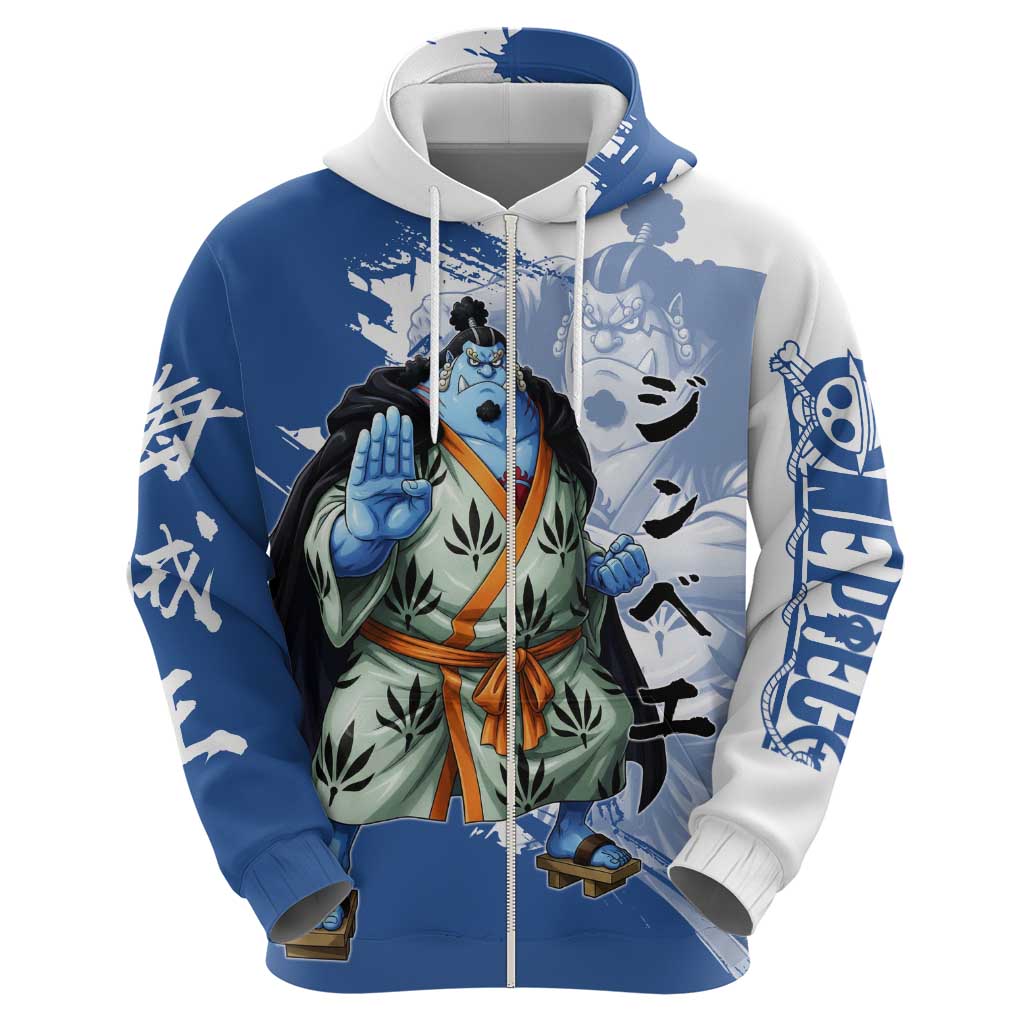 Jinbe One Piece Anime Hoodie Japanese Samurai Illustration Graphic