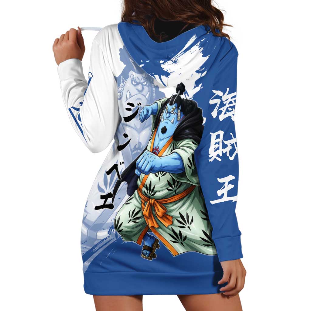 Jinbe One Piece Anime Hoodie Dress Japanese Samurai Illustration Graphic