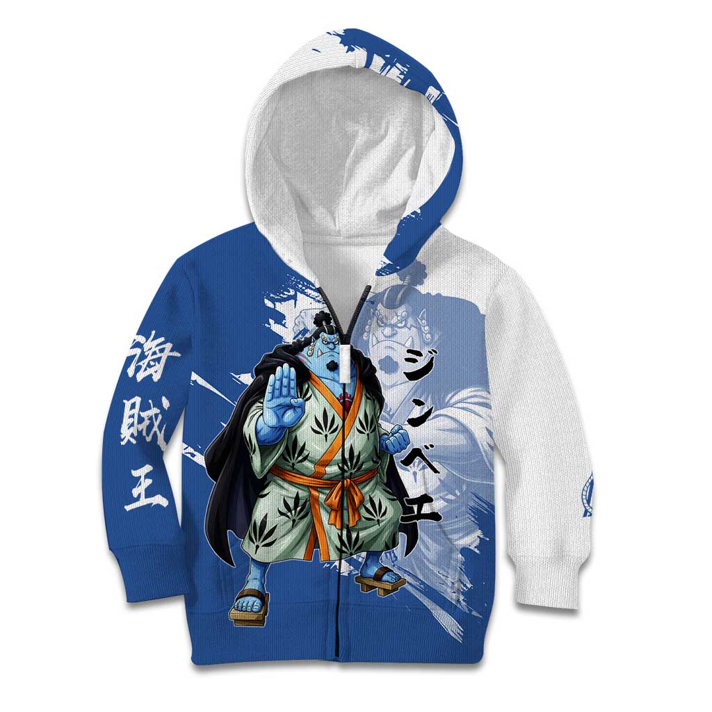 Jinbe One Piece Anime Kid Hoodie Japanese Samurai Illustration Graphic