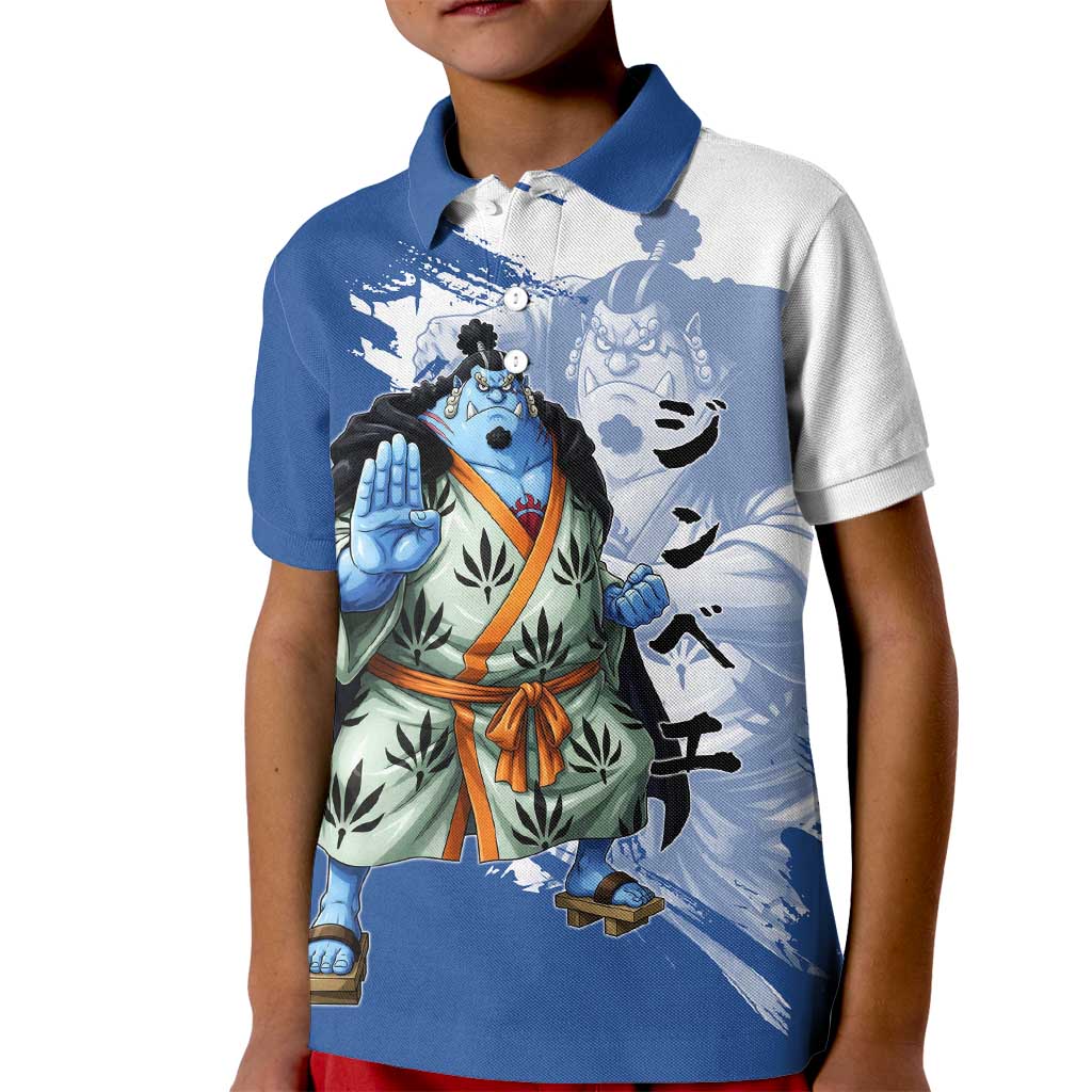 Jinbe One Piece Anime Kid Polo Shirt Japanese Samurai Illustration Graphic