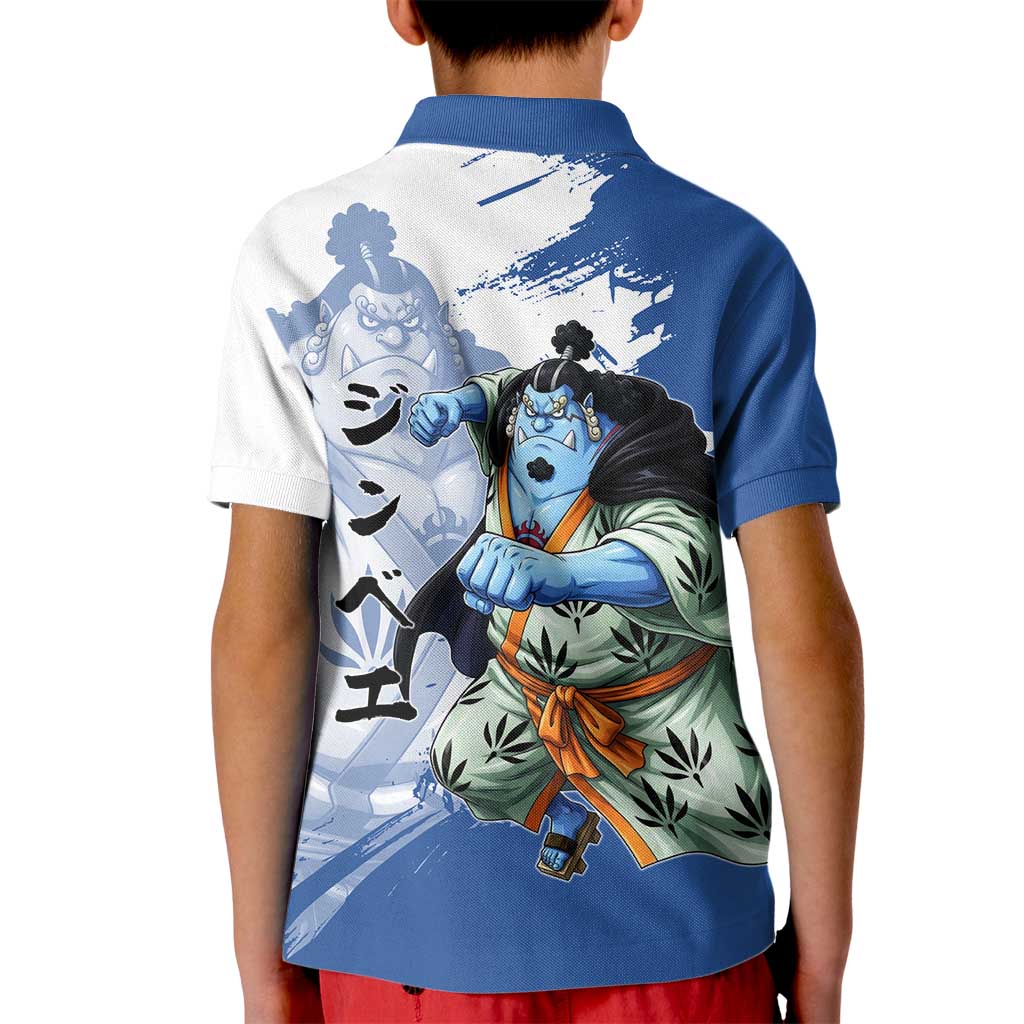 Jinbe One Piece Anime Kid Polo Shirt Japanese Samurai Illustration Graphic