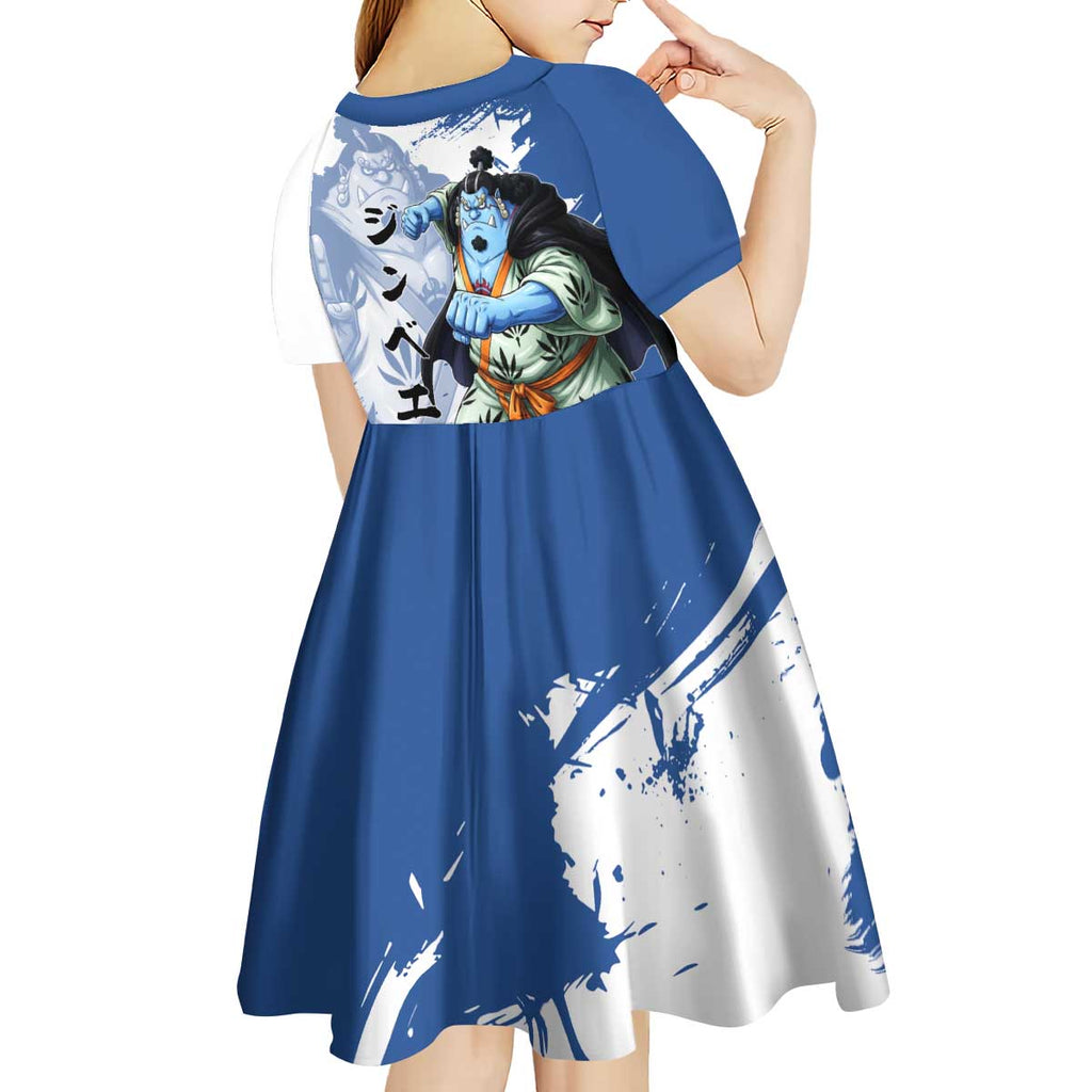 Jinbe One Piece Anime Kid Short Sleeve Dress Japanese Samurai Illustration Graphic