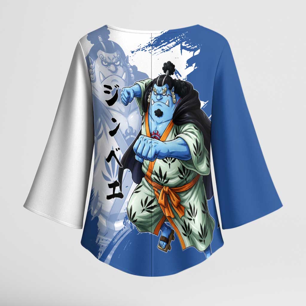 Jinbe One Piece Anime Kimono Sleeve Blouse Japanese Samurai Illustration Graphic