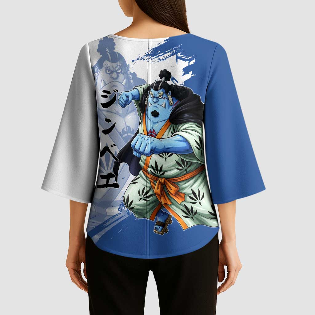Jinbe One Piece Anime Kimono Sleeve Blouse Japanese Samurai Illustration Graphic