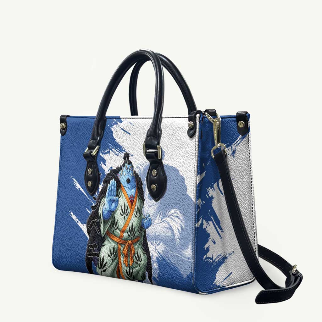 Jinbe One Piece Anime Leather Bag Japanese Samurai Illustration Graphic