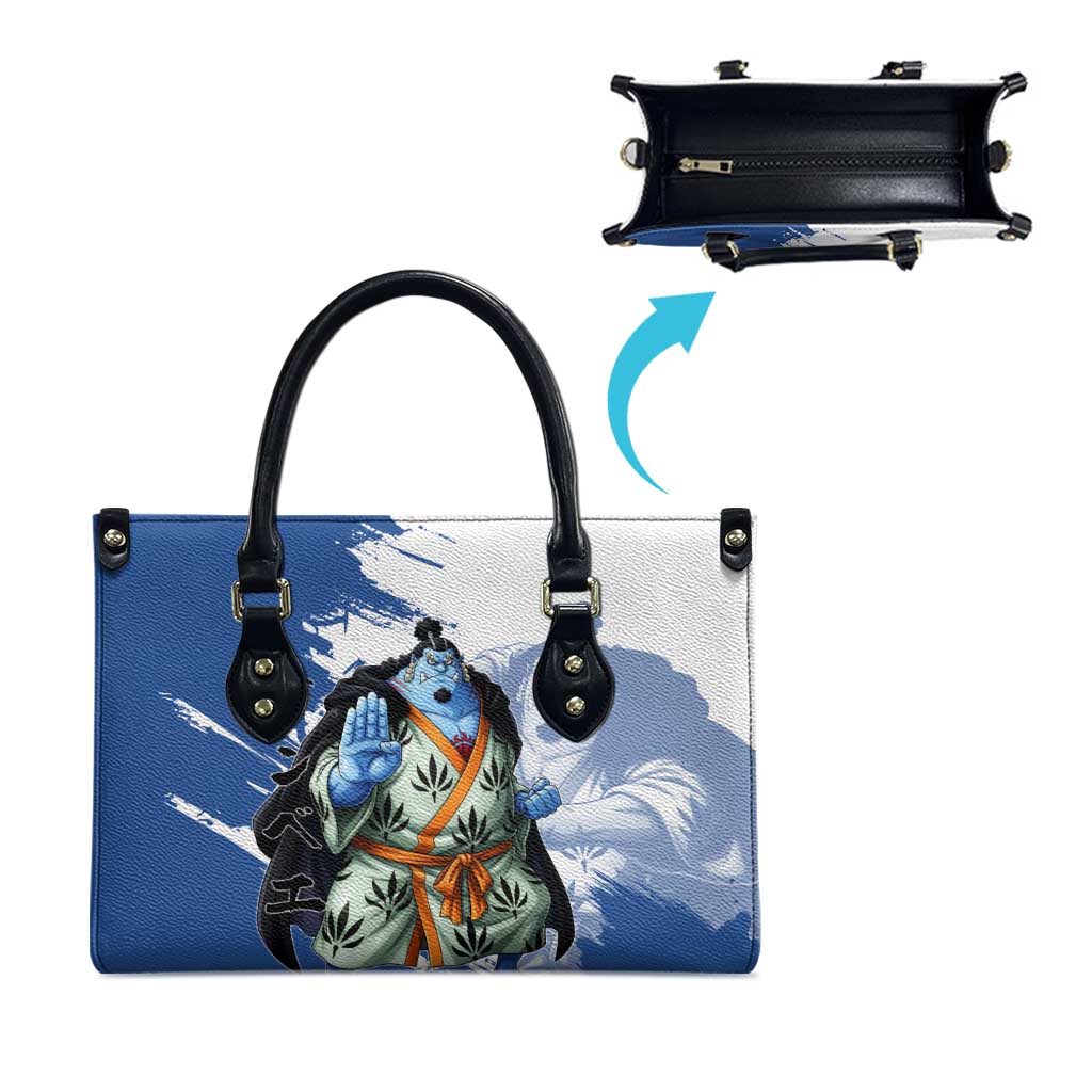 Jinbe One Piece Anime Leather Bag Japanese Samurai Illustration Graphic