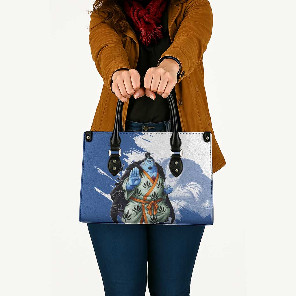 Jinbe One Piece Anime Leather Bag Japanese Samurai Illustration Graphic