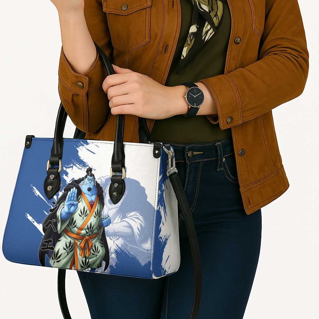 Jinbe One Piece Anime Leather Bag Japanese Samurai Illustration Graphic