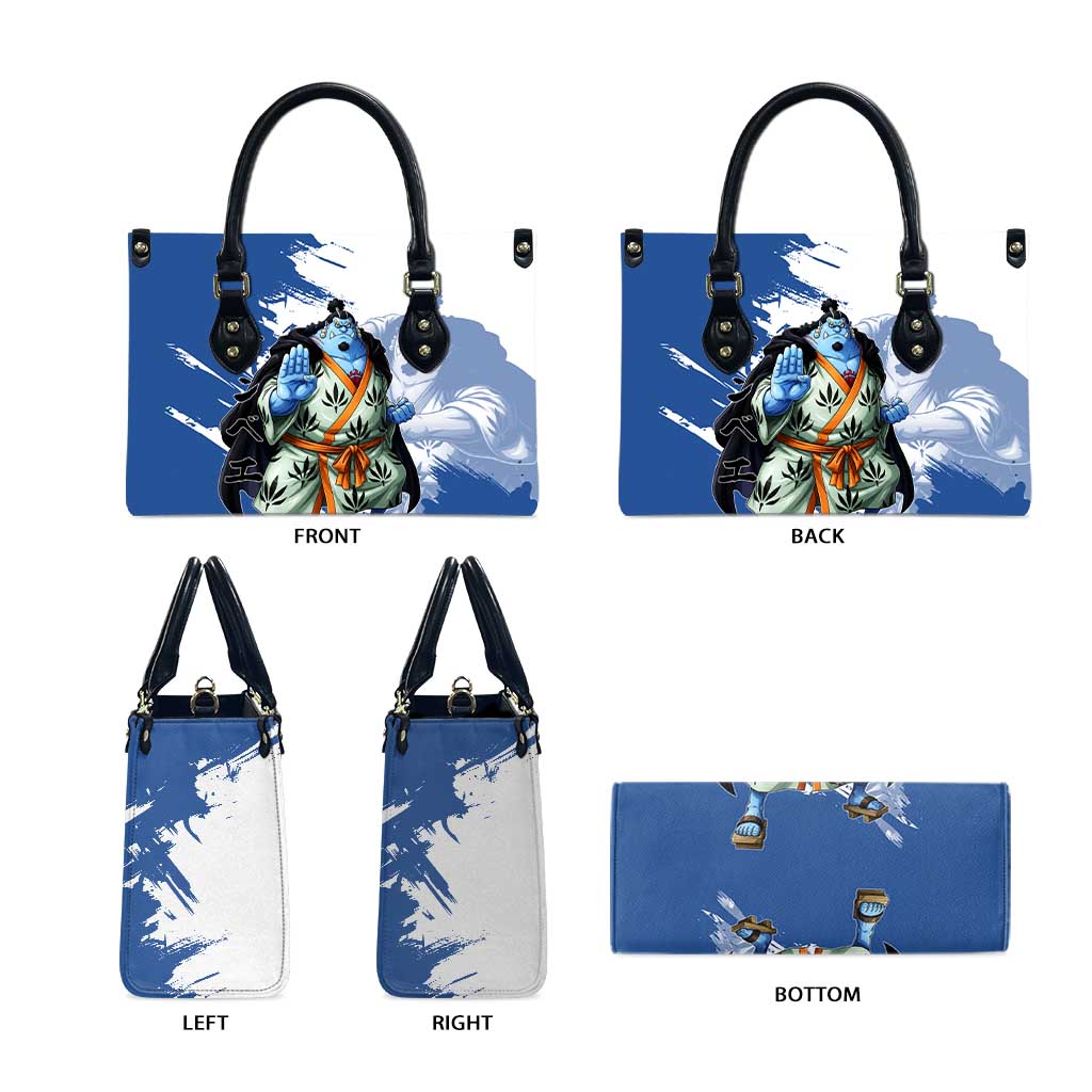 Jinbe One Piece Anime Leather Bag Japanese Samurai Illustration Graphic