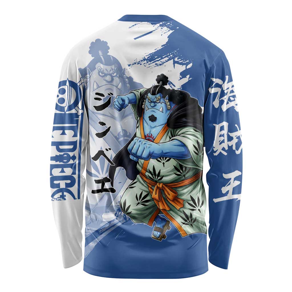 Jinbe One Piece Anime Long Sleeve Shirt Japanese Samurai Illustration Graphic