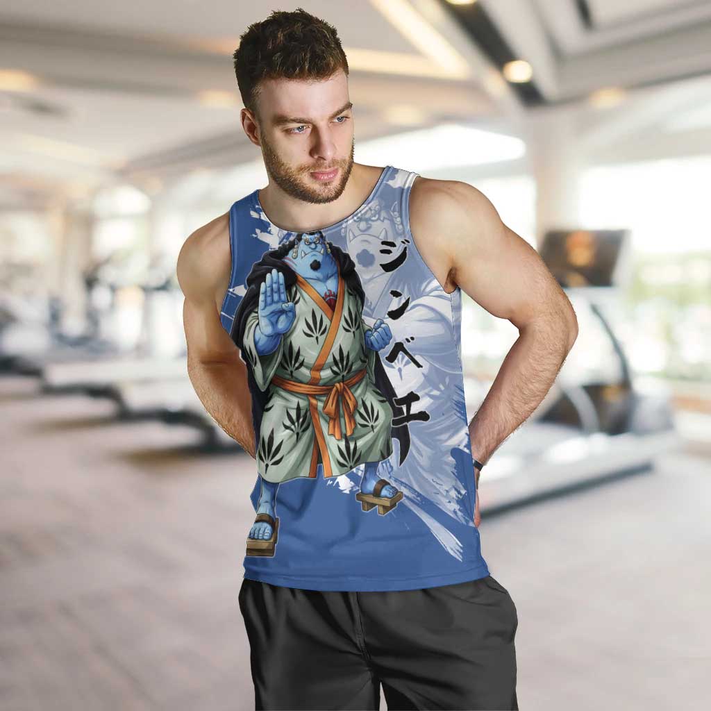 Jinbe One Piece Anime Men Tank Top Japanese Samurai Illustration Graphic