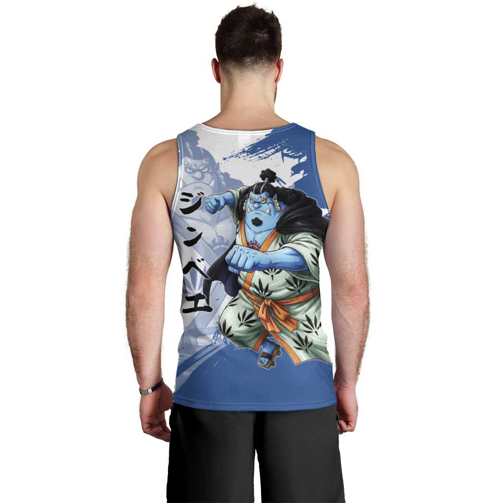 Jinbe One Piece Anime Men Tank Top Japanese Samurai Illustration Graphic