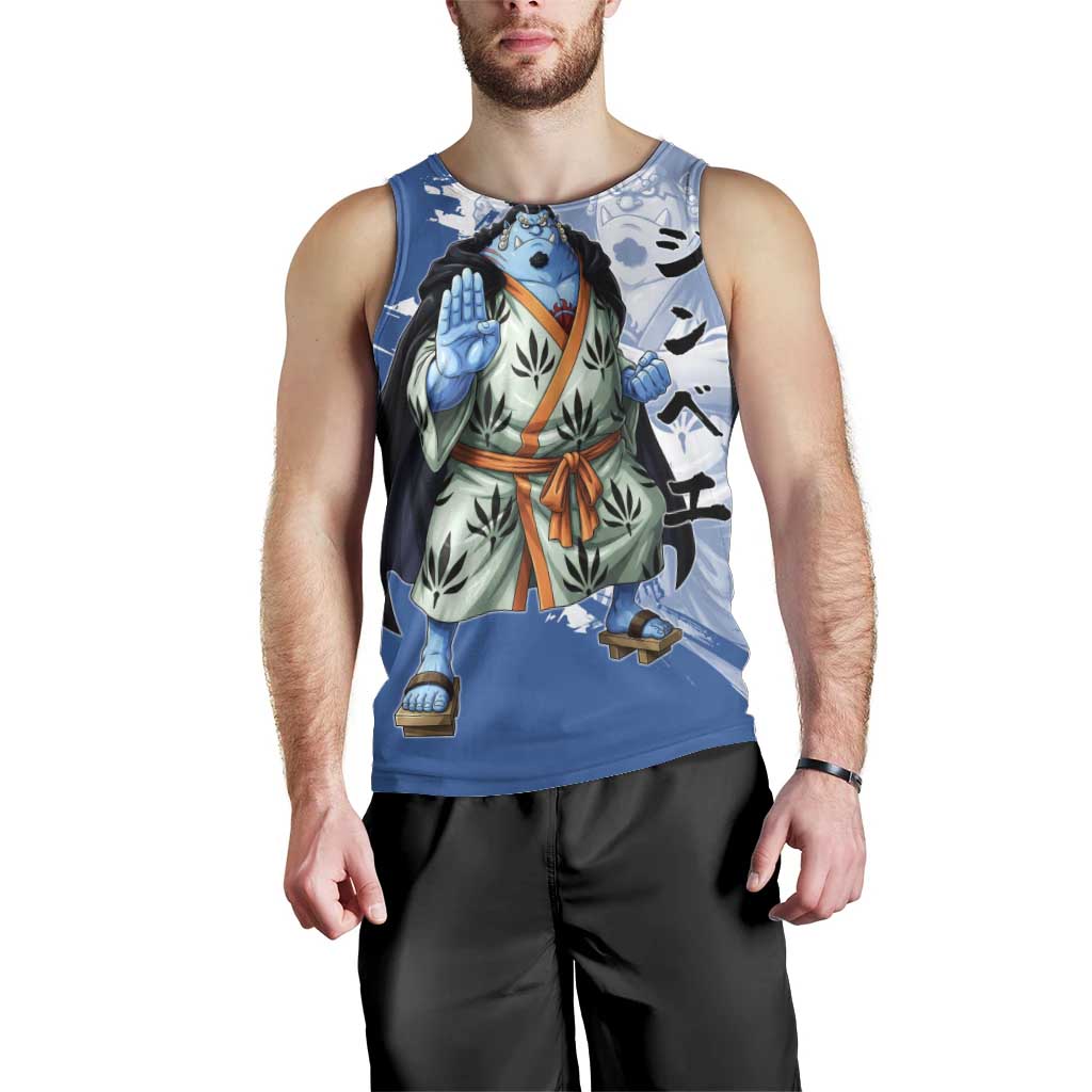 Jinbe One Piece Anime Men Tank Top Japanese Samurai Illustration Graphic