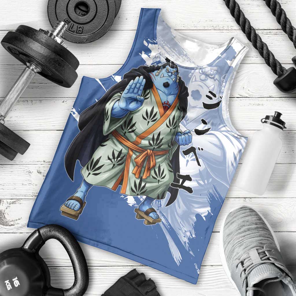 Jinbe One Piece Anime Men Tank Top Japanese Samurai Illustration Graphic