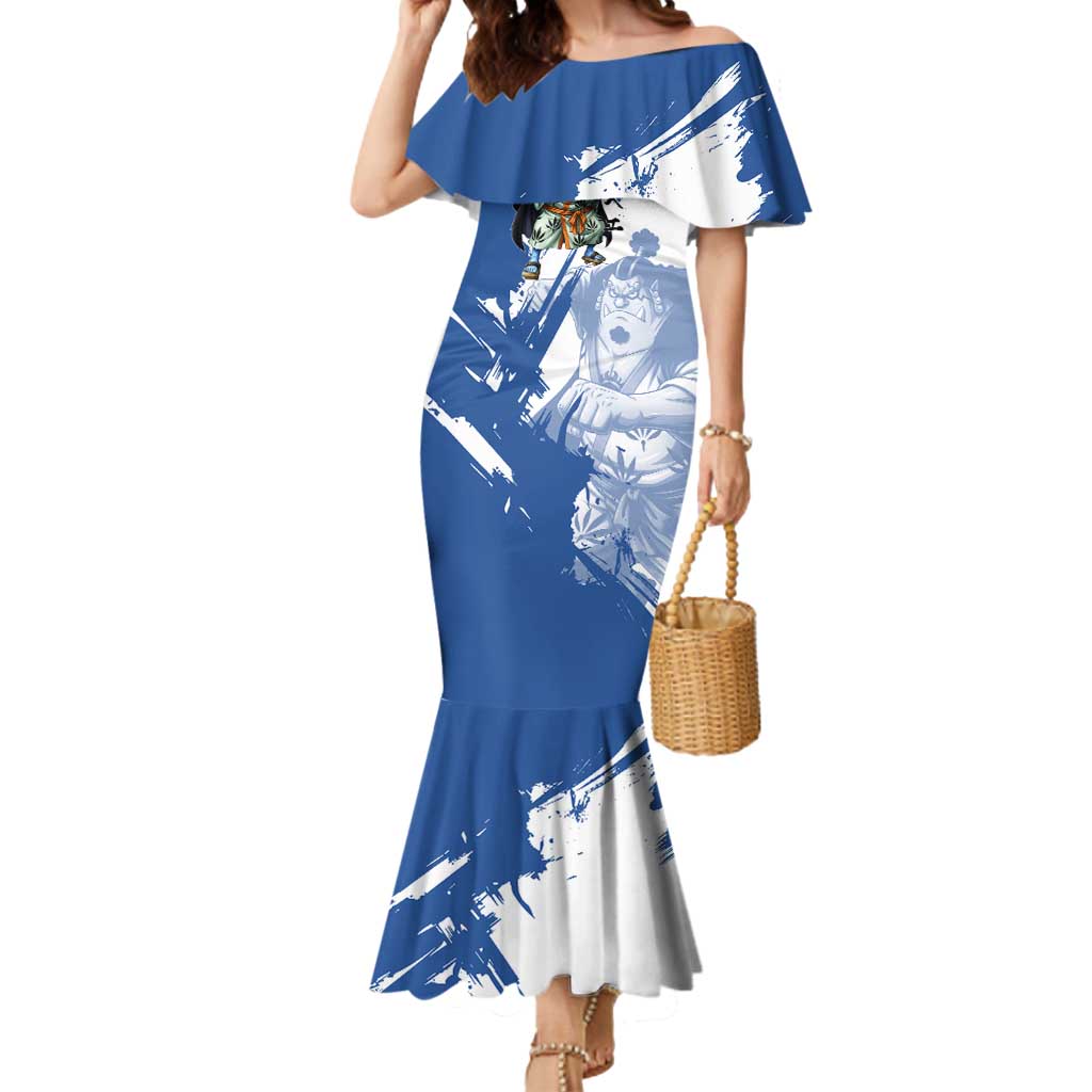 Jinbe One Piece Anime Mermaid Dress Japanese Samurai Illustration Graphic